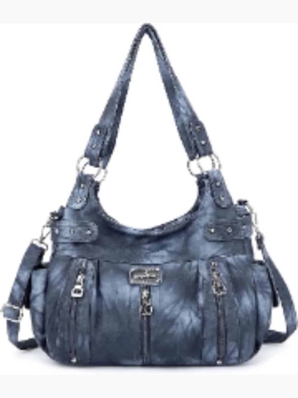Washed Faux Leather Hobo Satchel Crossbody Handbag Tote Purse Women